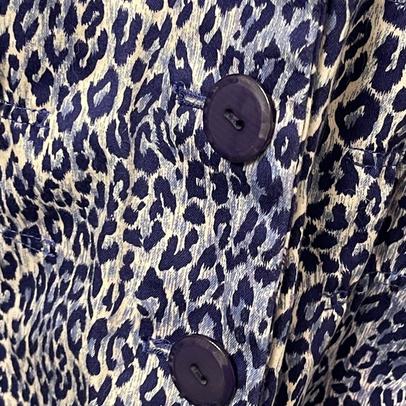 Joan Rivers blue leopard print blazer size small - Picture 5 of 6